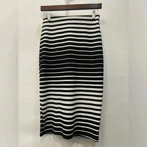 Black and White Stripe Pencil Skirt - Size M​